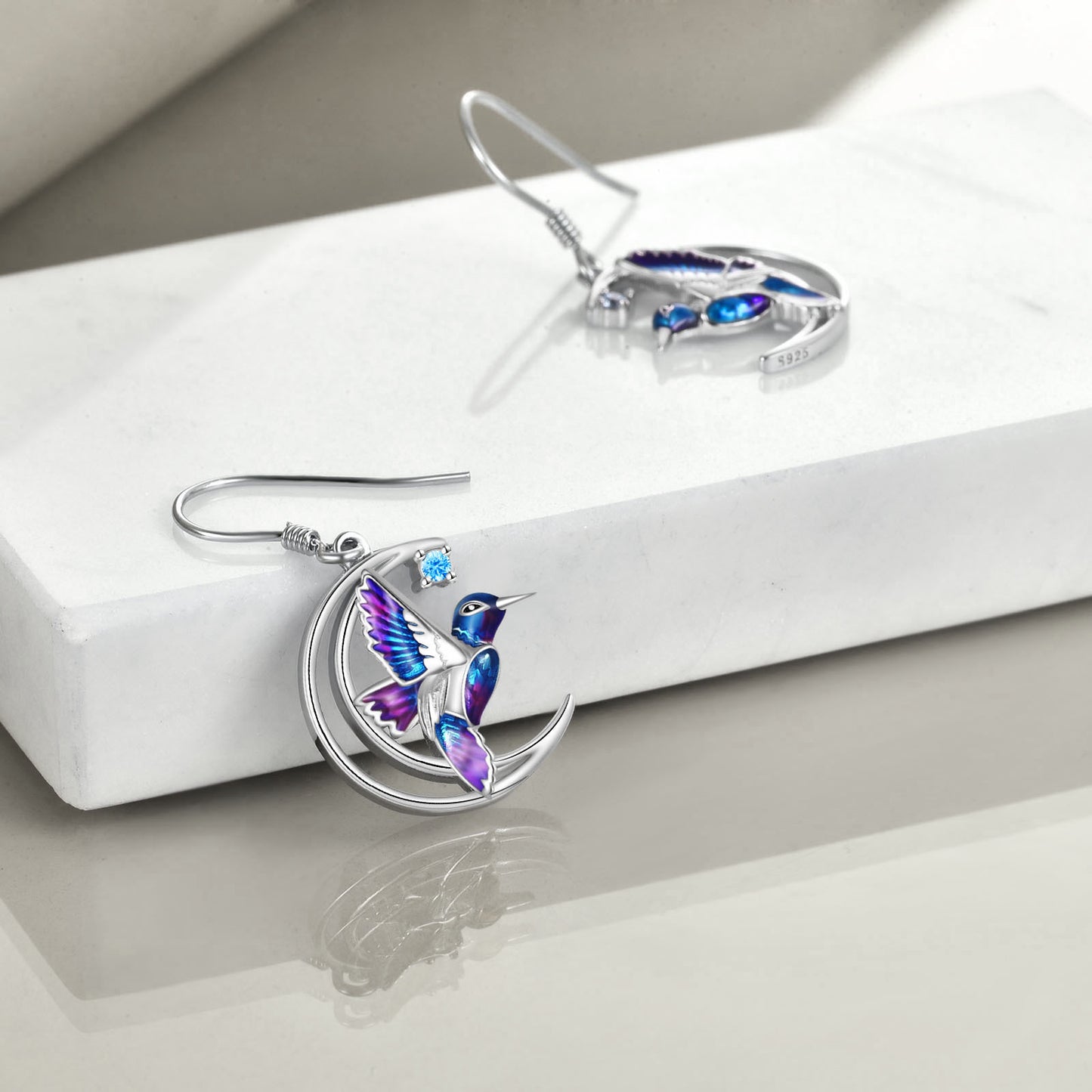 925 Sterling Silver Hummingbird Bird Stud Earrings Drop Earrings Jewelry Gift for Women