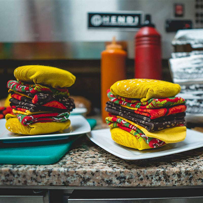 Women's Cotton Burger Shape Christmas Socks