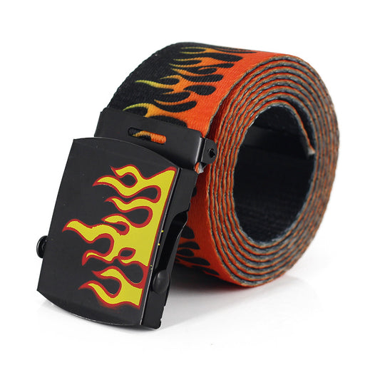 Ceinture en toile à imprimé flamme