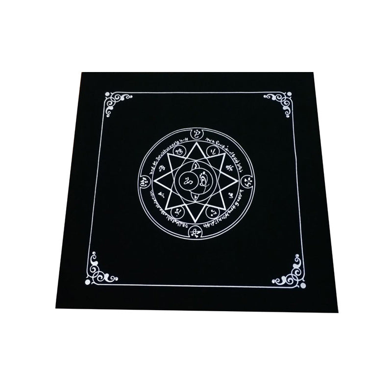 Black flannel Tarot table cloth