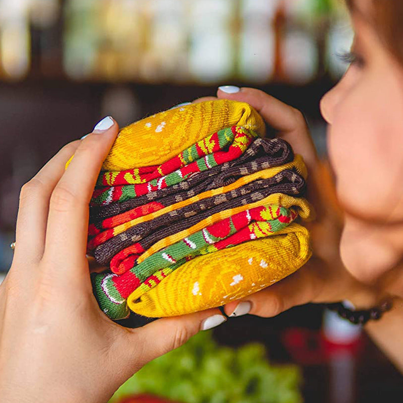 Women's Cotton Burger Shape Christmas Socks