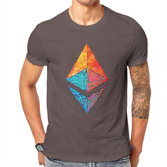 Crypto Etherium Onderscheidend Mannen T-shirt Hipster Kleding