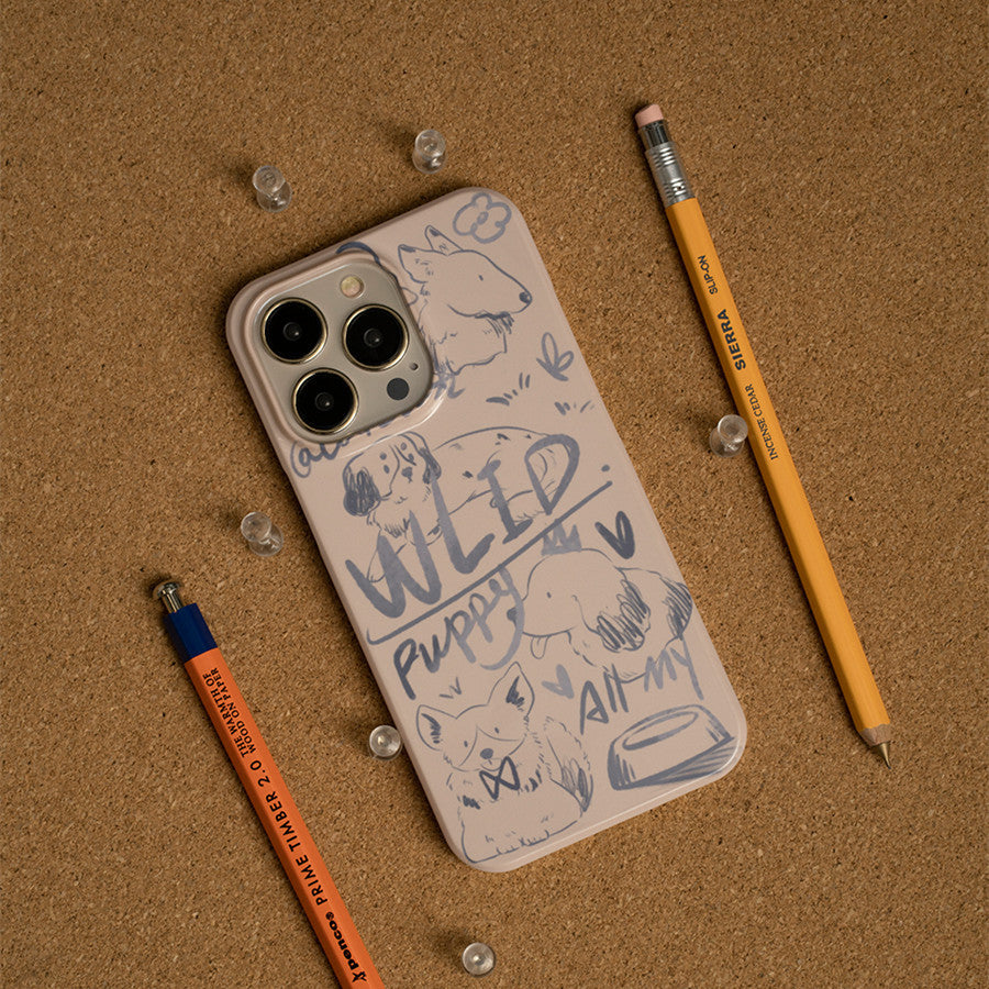 Crayon Graffiti Dog Film Hard Case Suitable For Mobile Phone Case