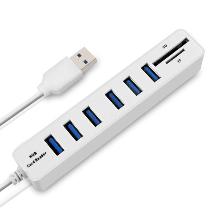 Répartiteur HUB USB 2.0 à 6 ports, lecteur de carte SD TF