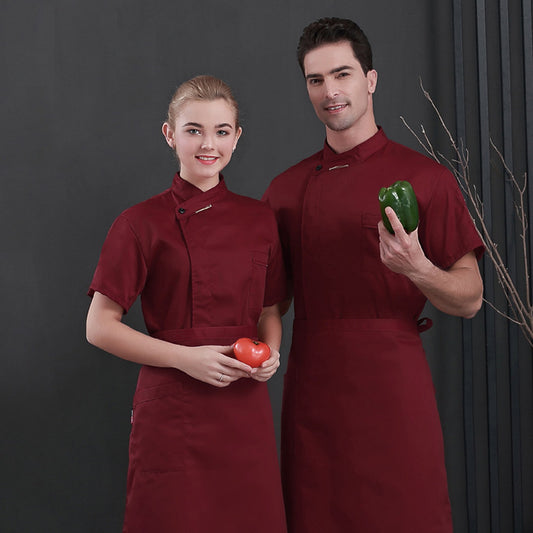 Chef Work Clothes Short Sleeve Breathable For Young Men And Women