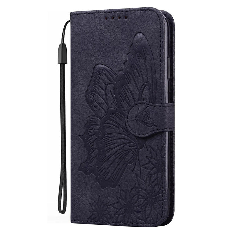 Retro Big Bowknot Embossed Leather Case Phone Case