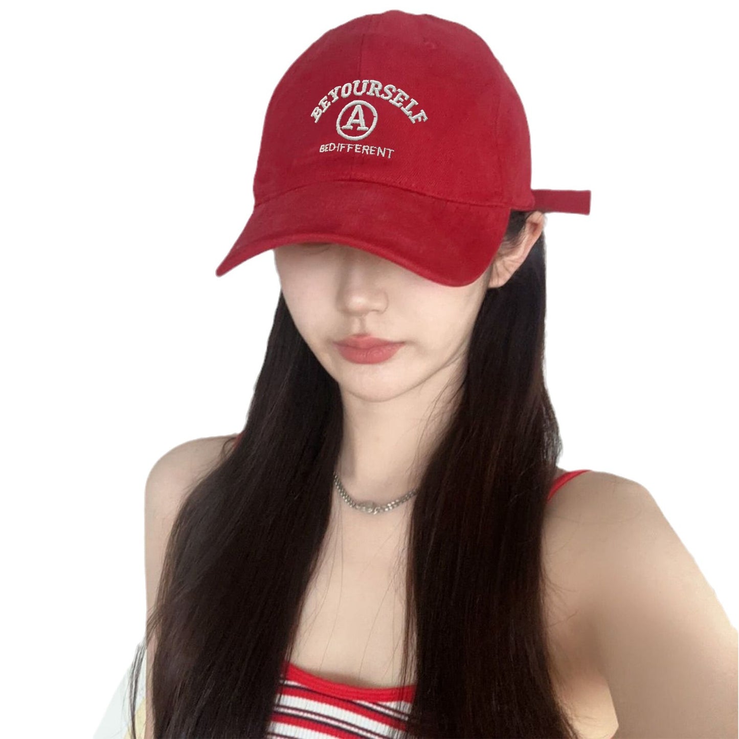 Baseball Cap Female Embroidered Couple Face