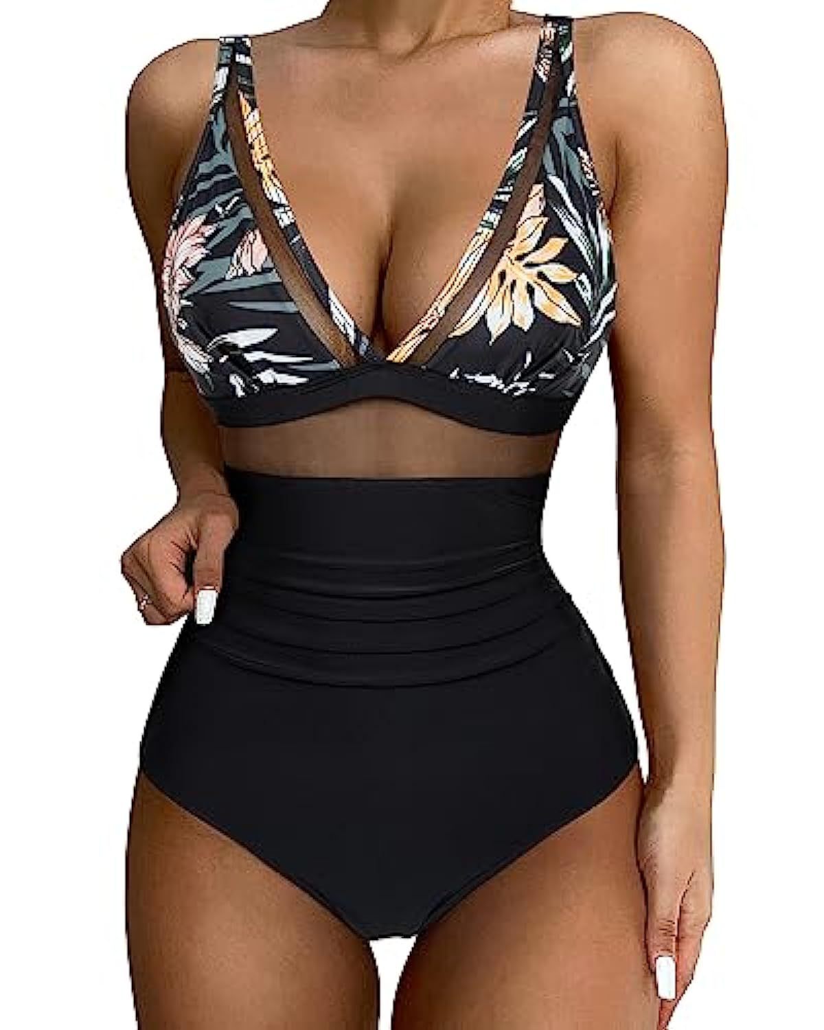 Women's High Waist One-piece Swimsuit