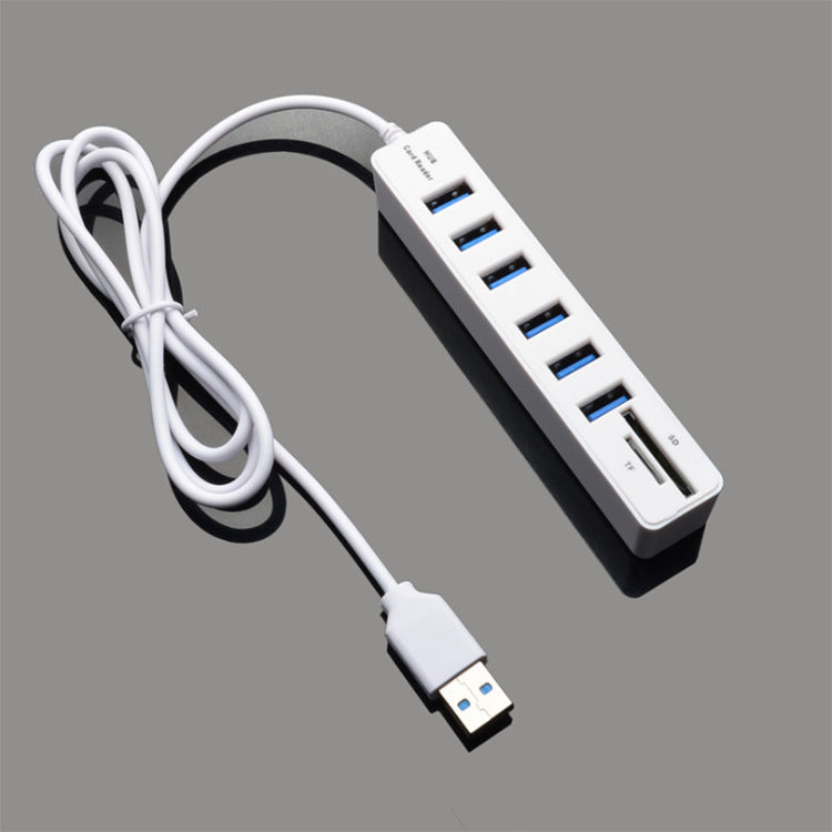 Répartiteur HUB USB 2.0 à 6 ports, lecteur de carte SD TF