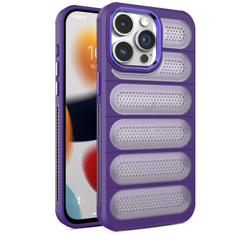 Applicable 15 Cooling Grid Phone Case Iphone14 Protective Sleeve