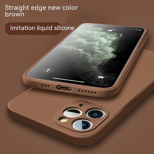 Applicable To 15Promax Liquid Phone Case IPhone14Plus Straight Edge Silicone Protection